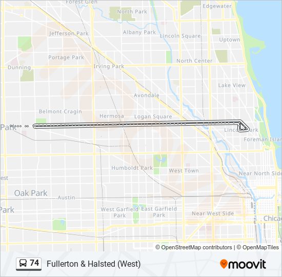 74 bus Line Map