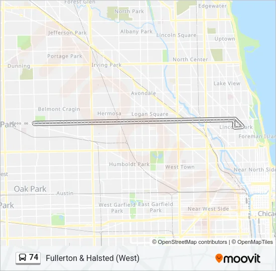 74 Bus Line Map