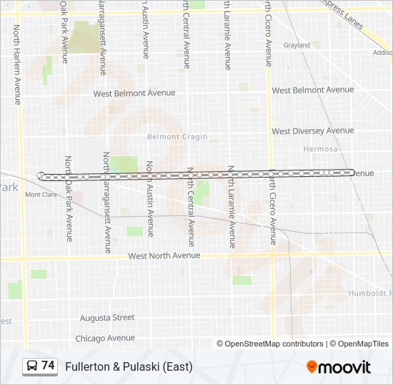 74 Bus Line Map