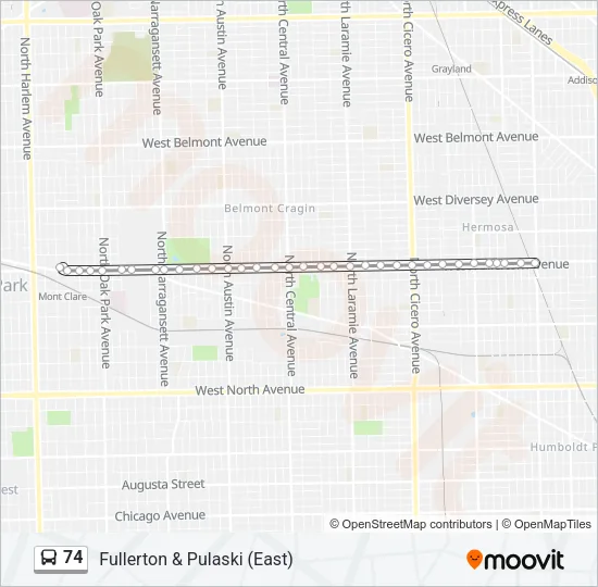 74 Bus Line Map