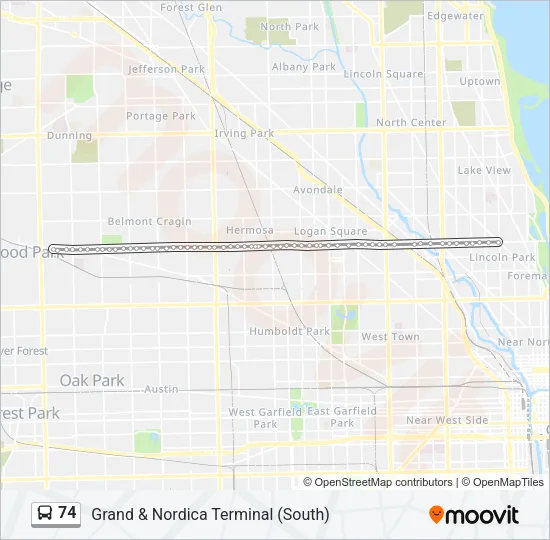 74 Bus Line Map
