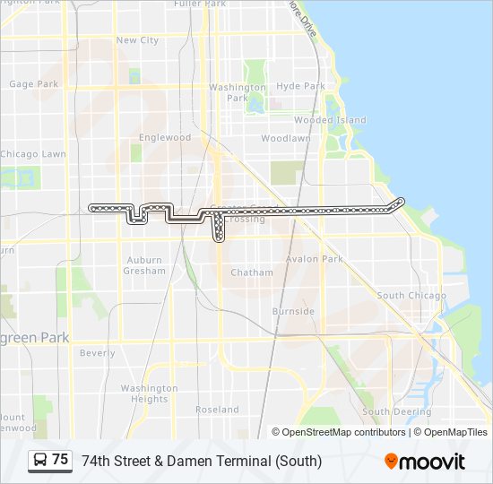 75 Bus Line Map