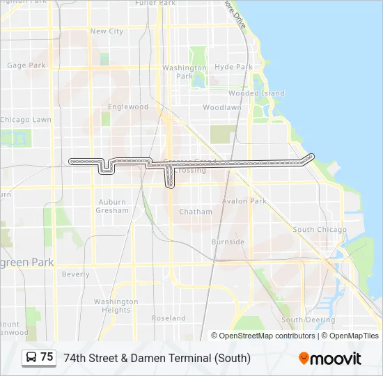 75 Bus Line Map
