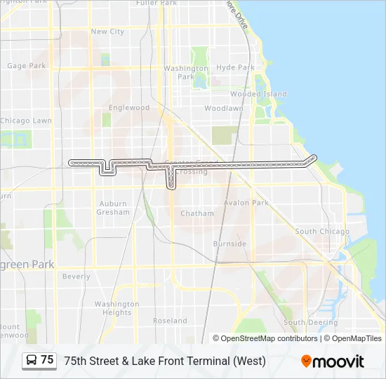 75 Bus Line Map