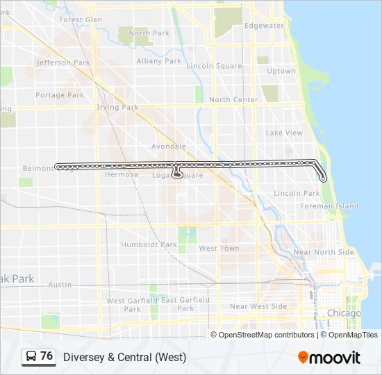 Mapa de 76 de autobús