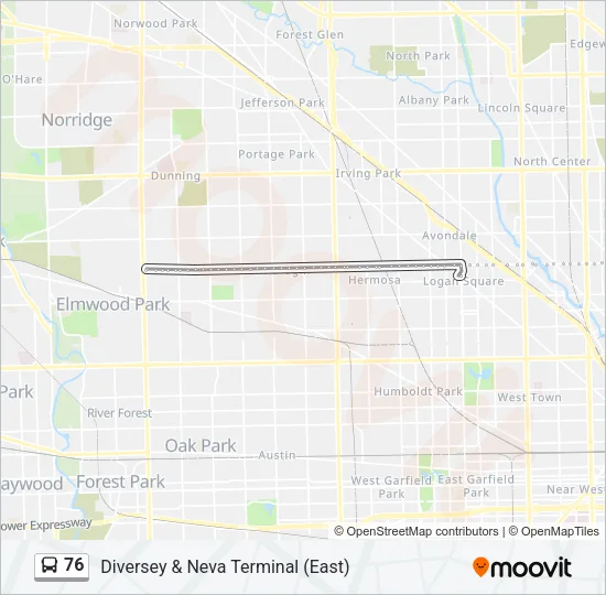 76 Bus Line Map