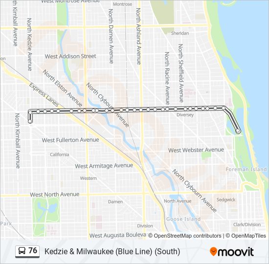 Mapa de 76 de autobús