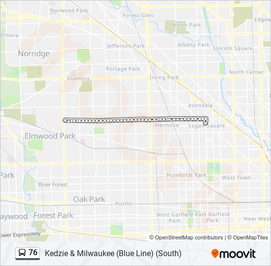 Mapa de 76 de autobús