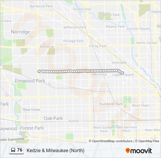 76 Bus Line Map