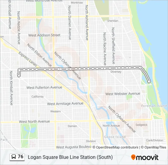 76 Bus Line Map