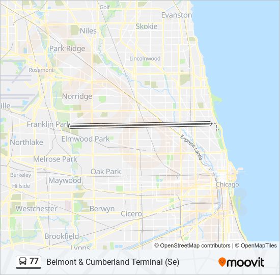 77 Bus Line Map