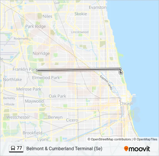 77 Bus Line Map