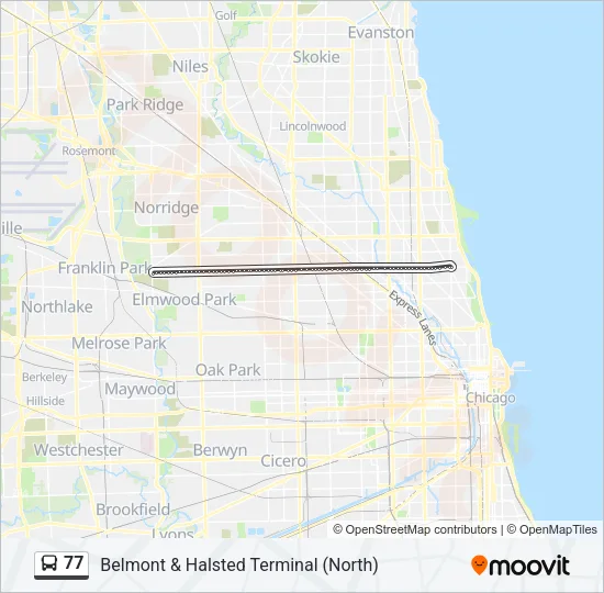 77 Bus Line Map