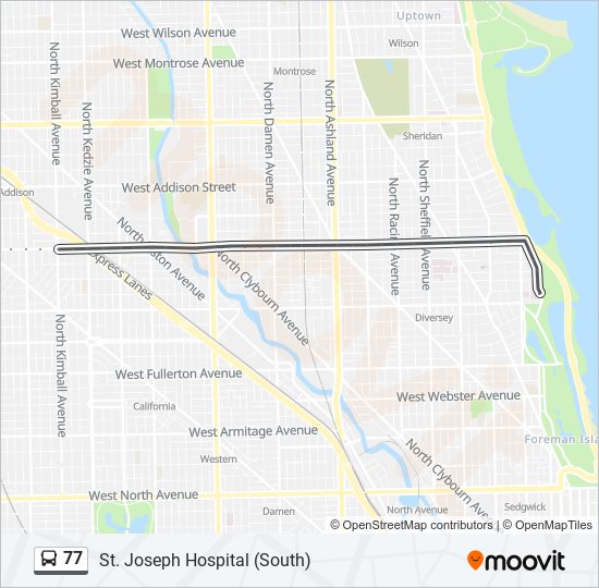 77 bus Line Map