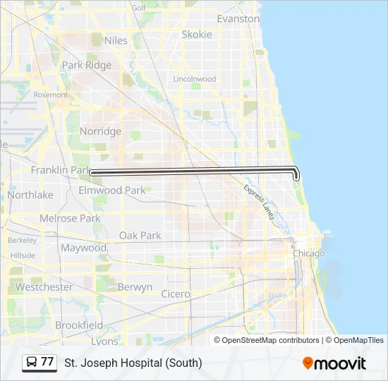 77 Bus Line Map