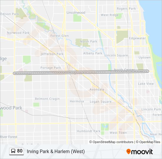 80 Bus Line Map