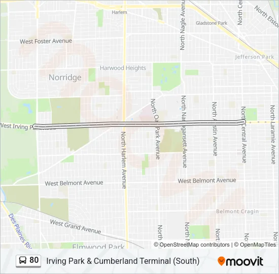 80 Bus Line Map