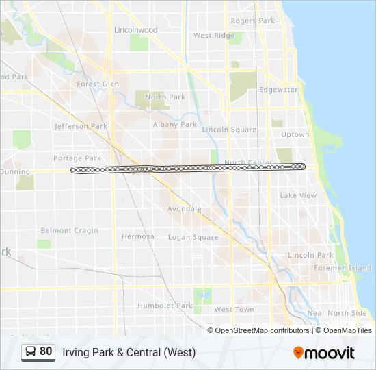 80 Bus Line Map