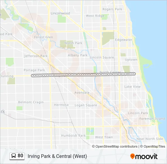 80 Bus Line Map