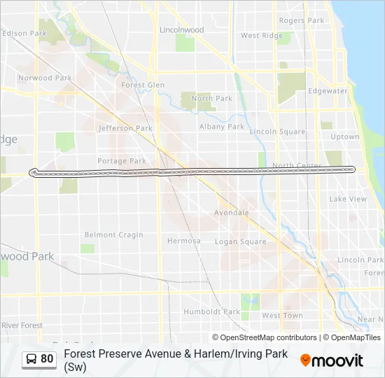 80 Bus Line Map