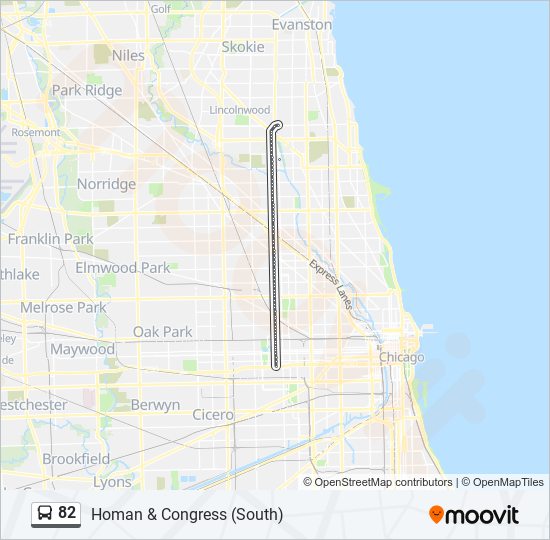 82 Bus Line Map