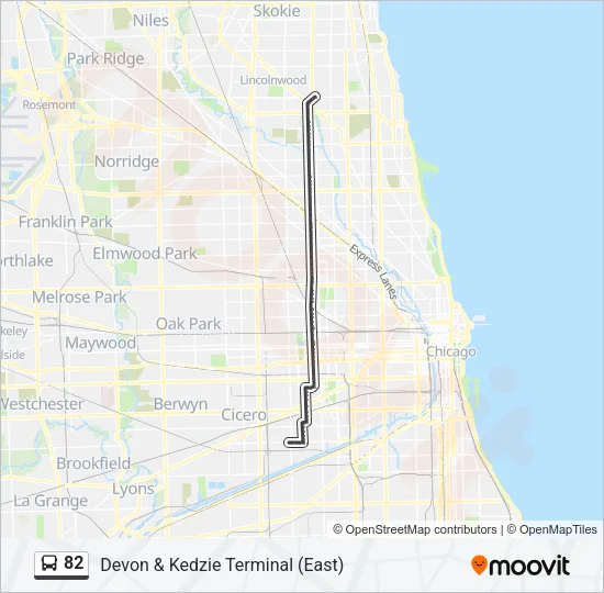 82 Bus Line Map