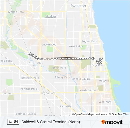 Mapa de 84 de autobús