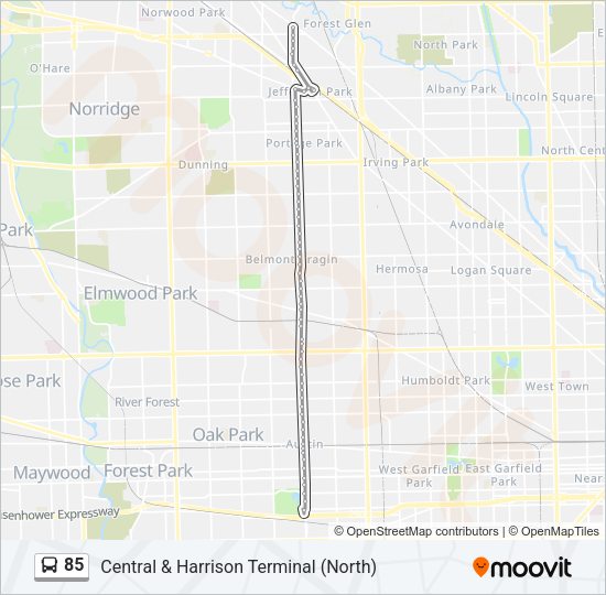 85 Bus Line Map