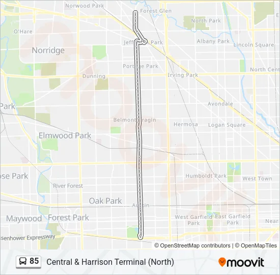 85 Bus Line Map