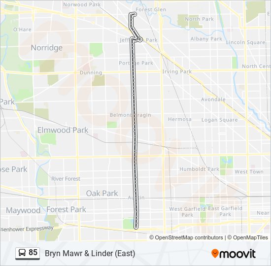 85 bus Line Map