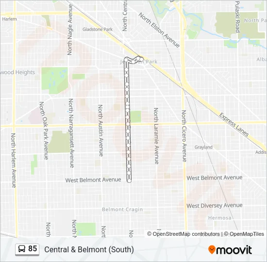 85 Bus Line Map
