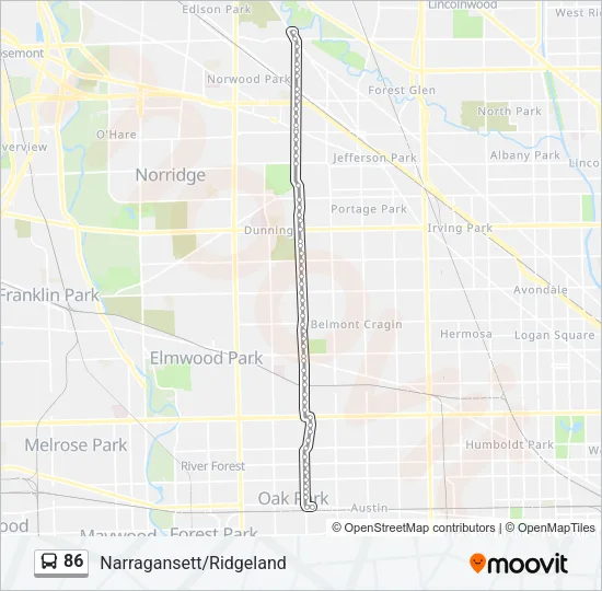 86 Bus Line Map