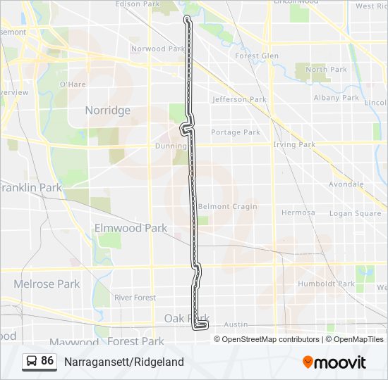 86 bus Line Map