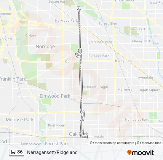 86 Bus Line Map