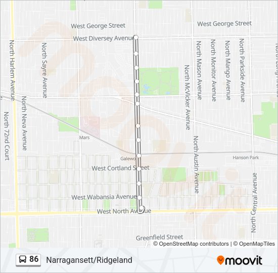 86 Bus Line Map