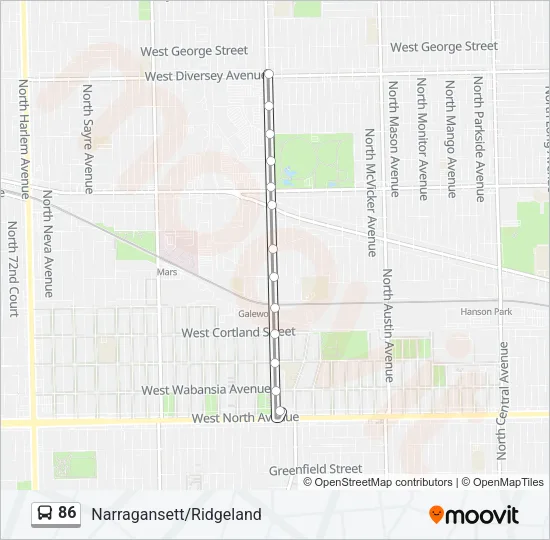 86 Bus Line Map