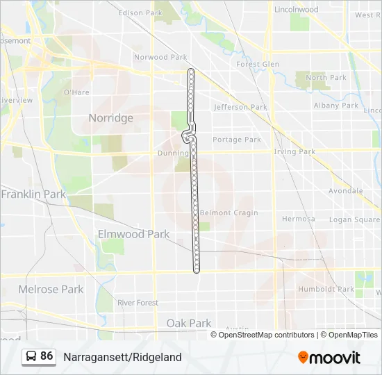 86 Bus Line Map