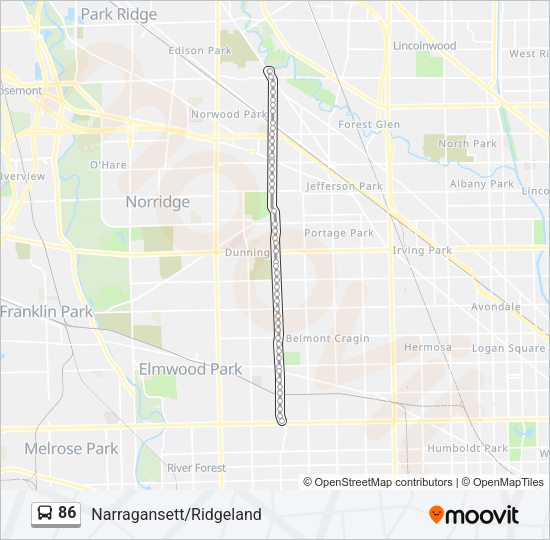 86 Bus Line Map