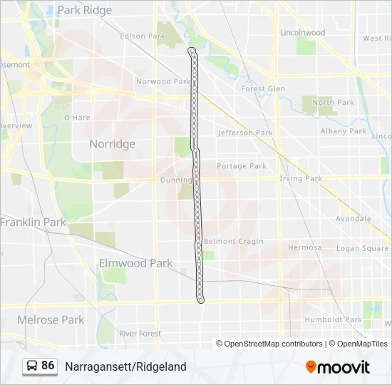 86 Bus Line Map