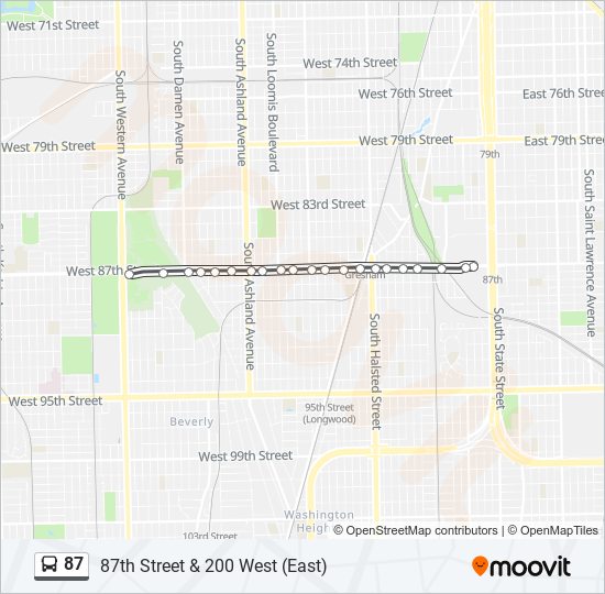 87 bus Line Map