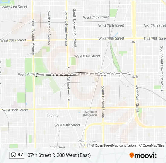 87 Bus Line Map