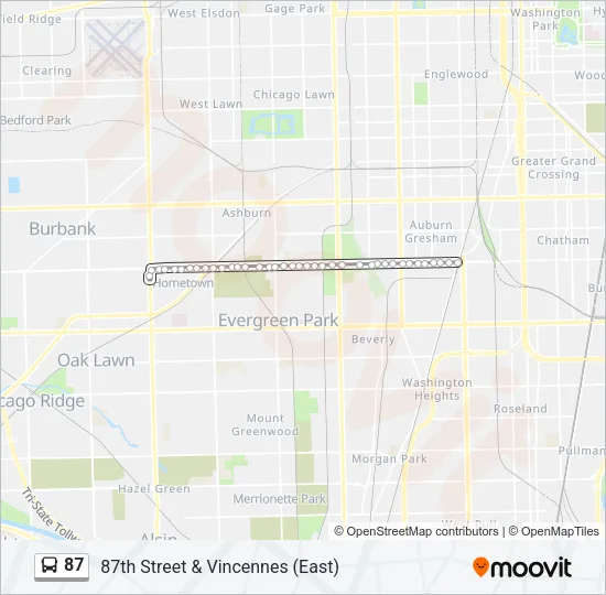 87 Bus Line Map