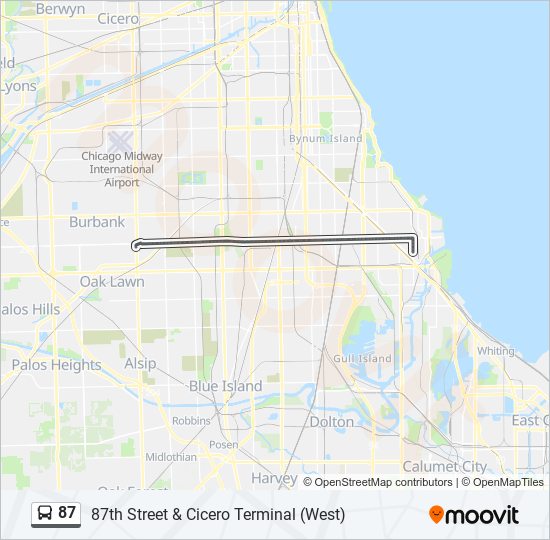 87 bus Line Map