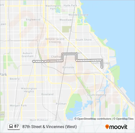 87 Bus Line Map