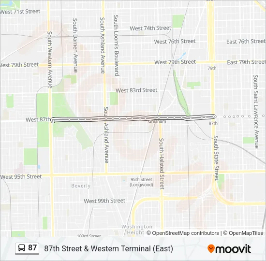 87 Bus Line Map