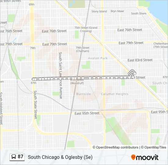 87 Bus Line Map