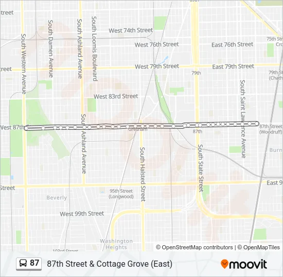 87 Bus Line Map