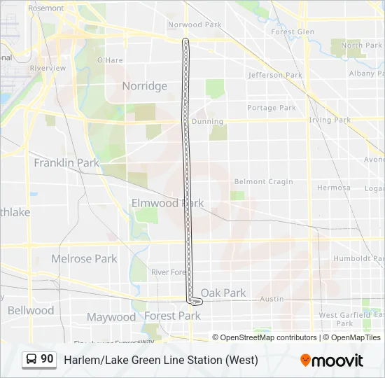 90 Bus Line Map