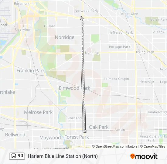 90 Bus Line Map