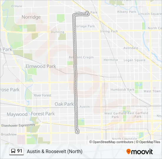91 Bus Line Map